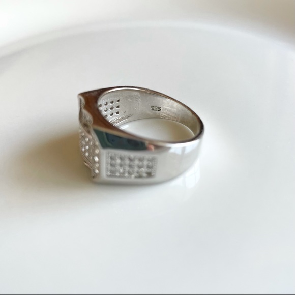8.5 sterling silver cz wide band - Picture 2 of 3